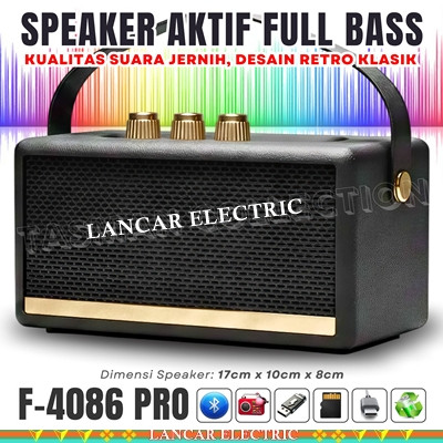 PROMO Speaker Full Bass Charger USB Tipe-C Bisa Bluetooth Radio USB TD Card LED FLECO F-4086 PRO