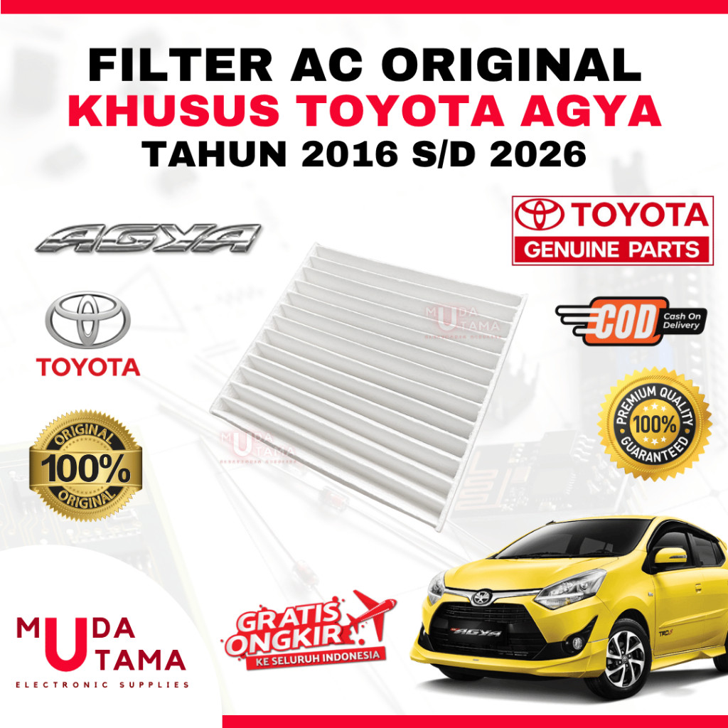 Filter AC Agya 2012 s/d 2026 ORIGINAL Toyota - Filter AC Kabin Agya - Filter AC Cabin Agya - Filter 