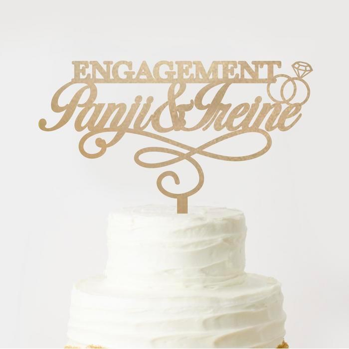 Custom Cake topper engagement | hiasan kue engagement | Hiasan Kue - 10cm