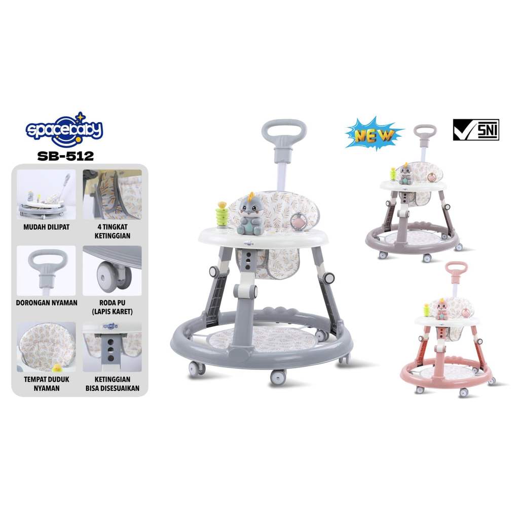 Baby walker anak murah Space Baby SB-512 Dino with steer