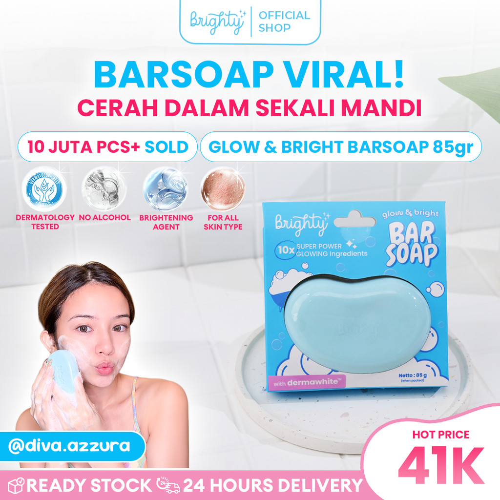 Brighty Glow & Bright Bar Soap sabun pencerah sabun whitening terbaru whitening soap sabun badan sab