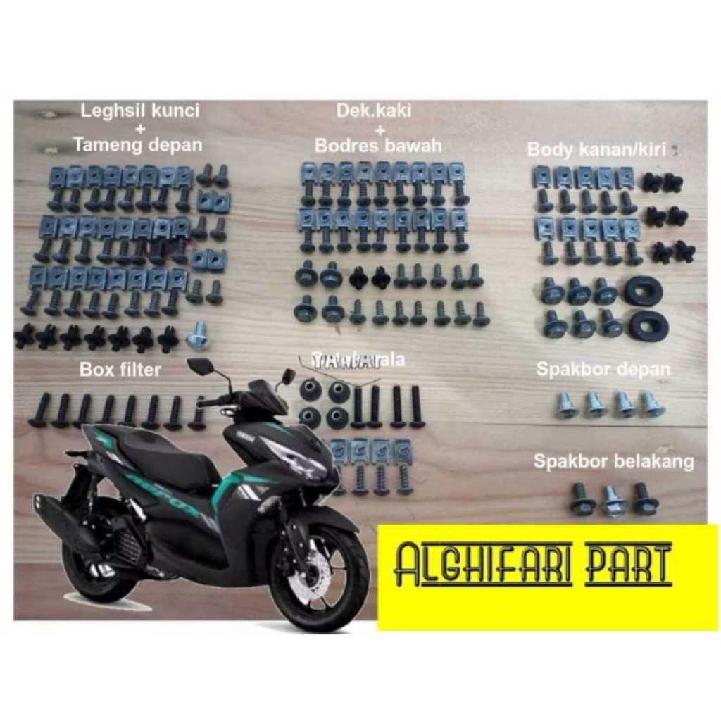 Baut fullset body Yamaha aerox155/baut body yamaha aerox 155