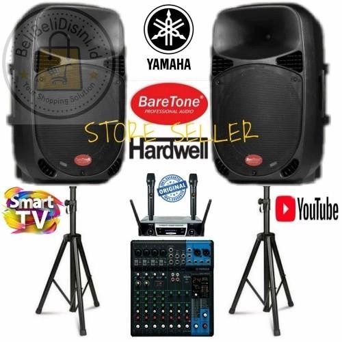 Paket Sound Proffesional Mixer Yamaha Speaker 15 inch Aktif Outdoor in - -, -
