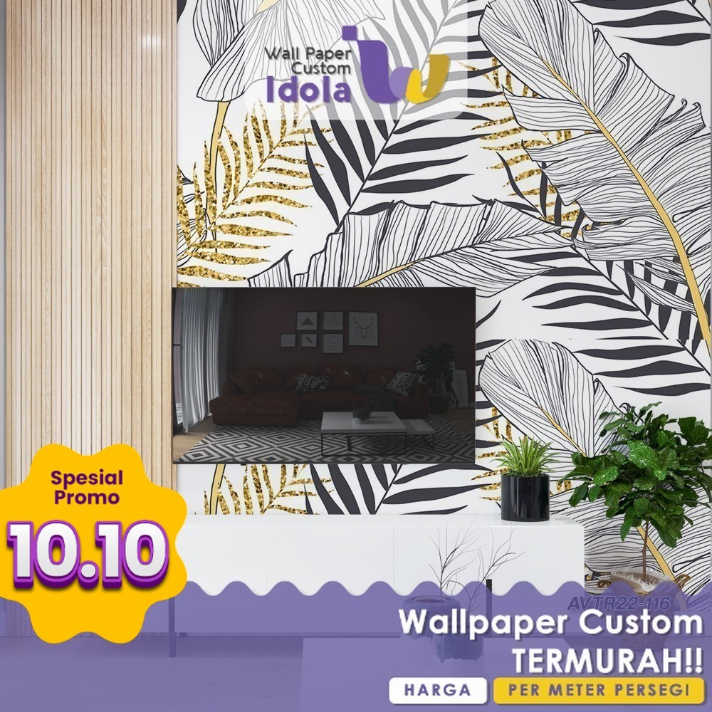 Wallpaper Custom | Wallpaper Custom Ruang TV | Wallpaper Custom Motif Tropical 4 | Wallpaper Custom 