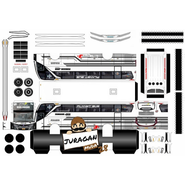 DIY Miniatur Bus Sudiro Tungga Jaya Kids Panda Papercraft