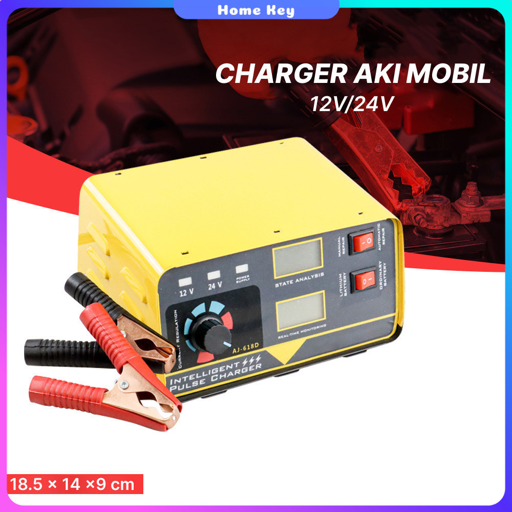 OTOHEROES Charger Aki Mobil Intelligent Battery Charger 12V/24V - AJ-618D