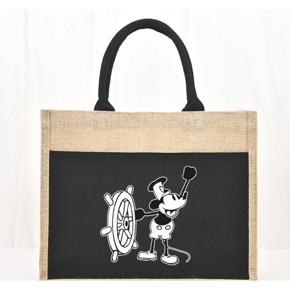 Tote bag Jute Bag Raw White String Recycle Bag Go Green Shopping Bag Casual Large Capacity Shoulder 