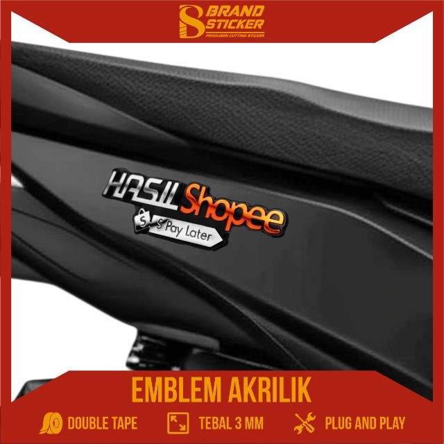 NEW PROMO Emblem Hasil Shopee Pay Later Logo 1pcs Hasil Shopee Spay Later Bukan Sticker Atau Stiker 