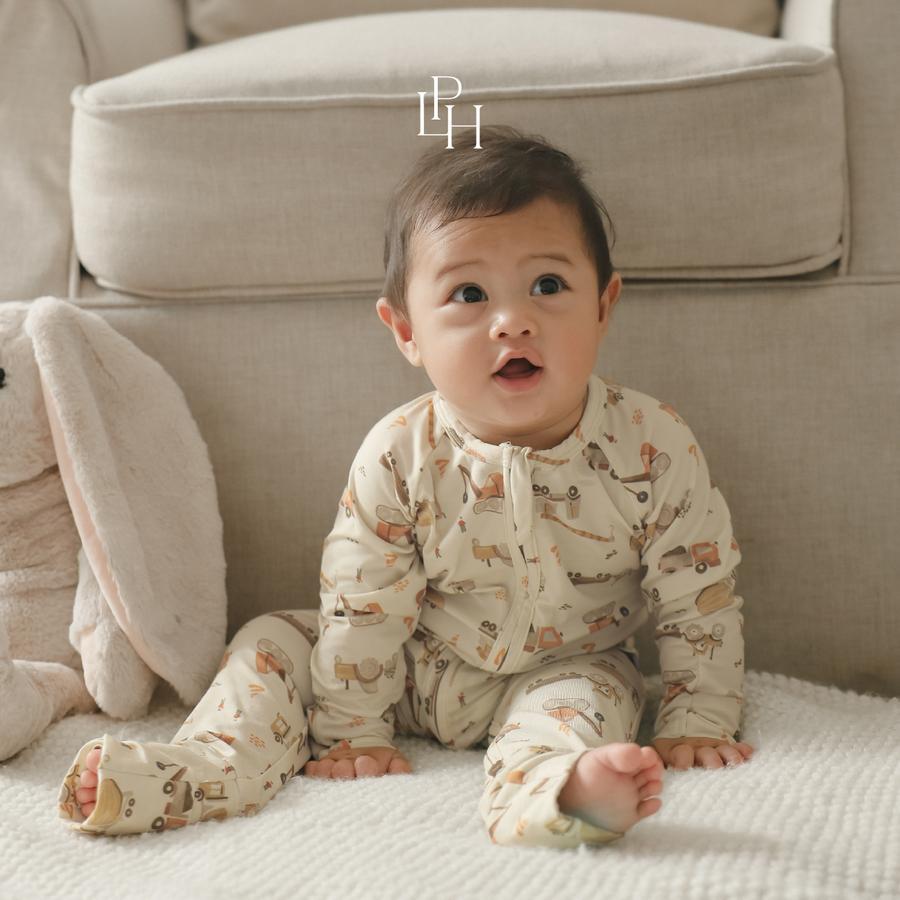 Little Palmerhaus Tencel Baby Sleepsuit / Baju Tidur Tencel Anak Bayi / Sleepsuit tencel