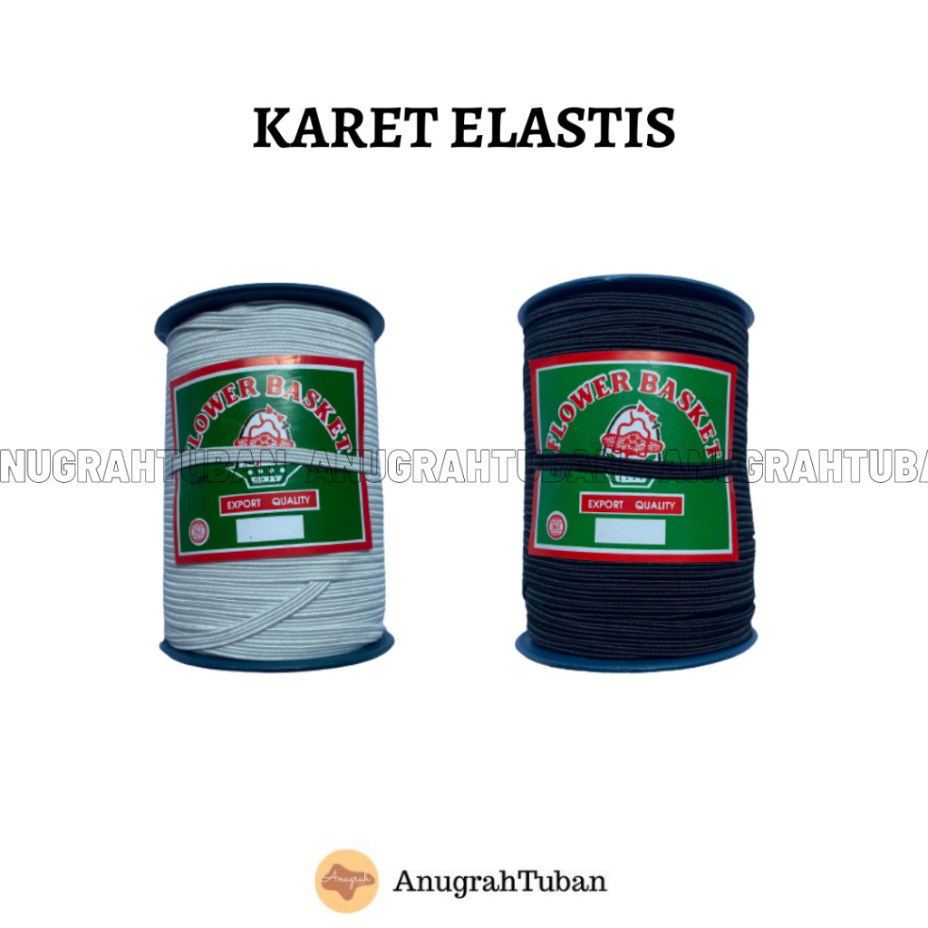 [SJ-4 - Roll] 0,4cm Karet/Tali Elastis/Kolor/Elastik/Koloran Celana Rok Pakaian Panda Flower Basket