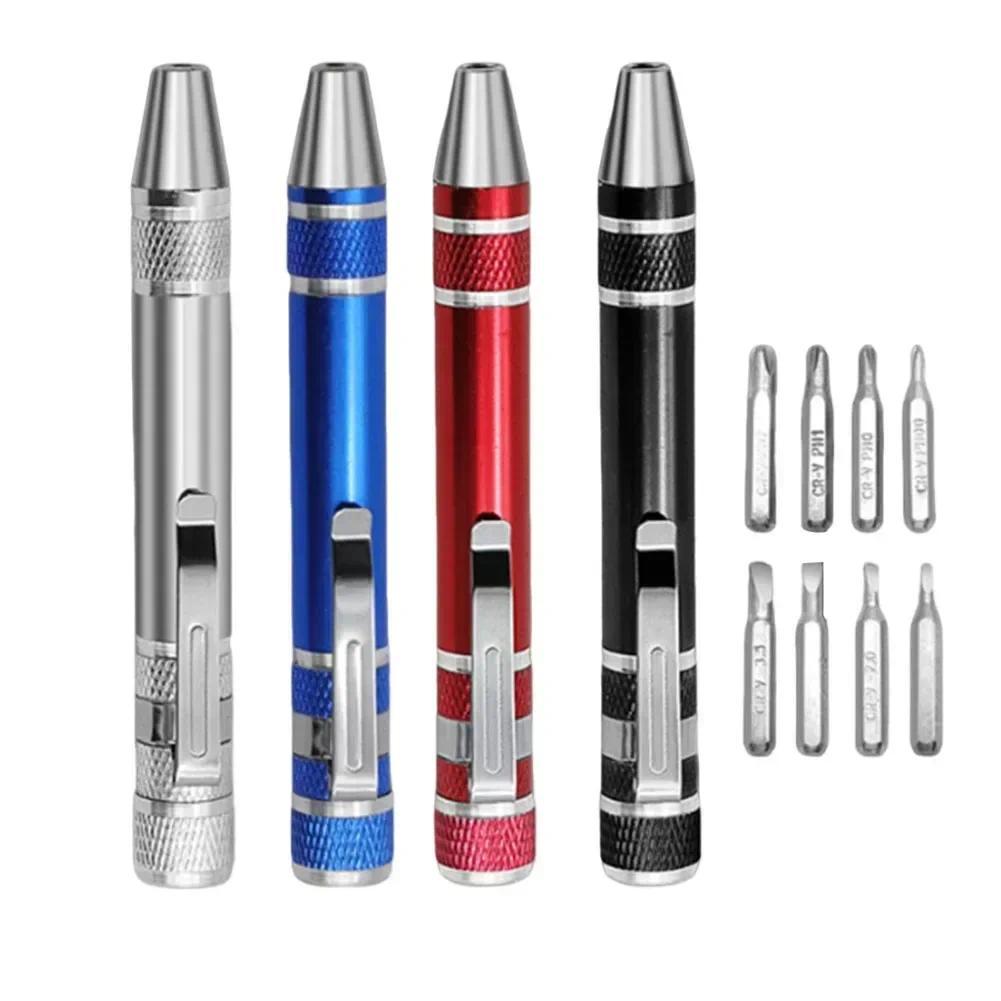 Multifunction 8 In 1 Pocket Precision Mini Screwdriver Pen Mobile Phone Repair Hand Tools Kit Portab