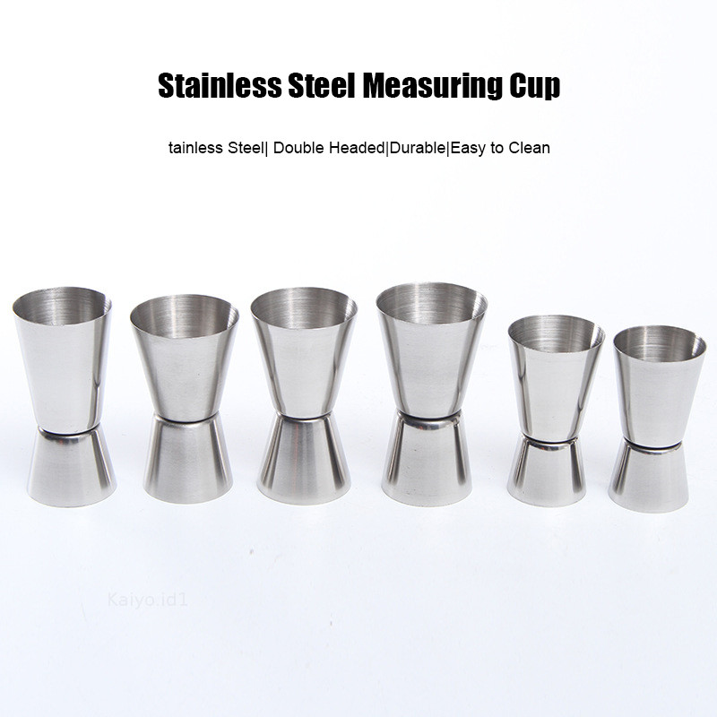 Kaiyo Gelas Ukur Kepala Ganda Gelas Ukur Stainless Steel Gelas Ukur Bar Counter Gelas Ukur Blender
