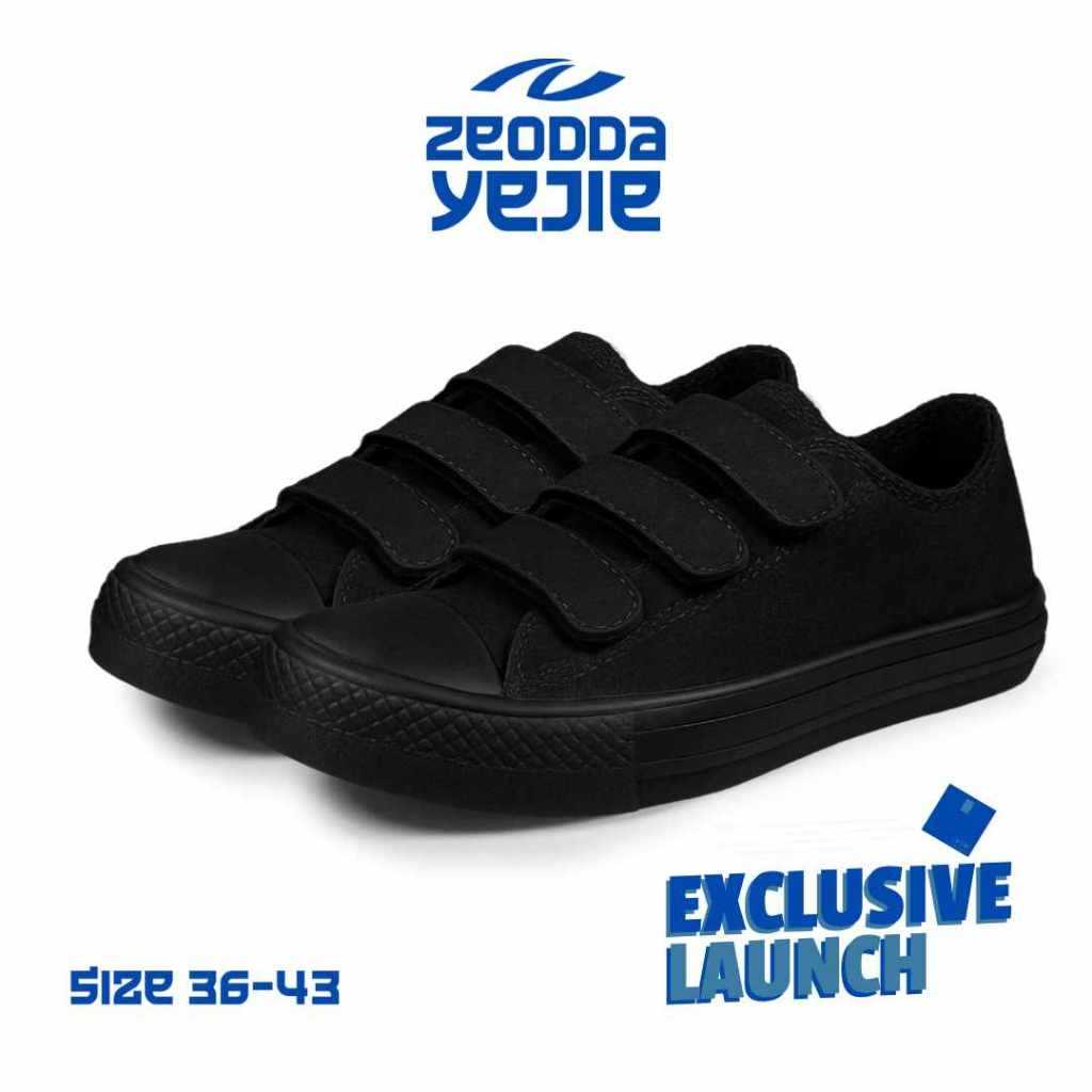 GOLIASPOTSHOP  New Arrival Zeodda Yejie Velcro Sepatu Hitam Casual 1012