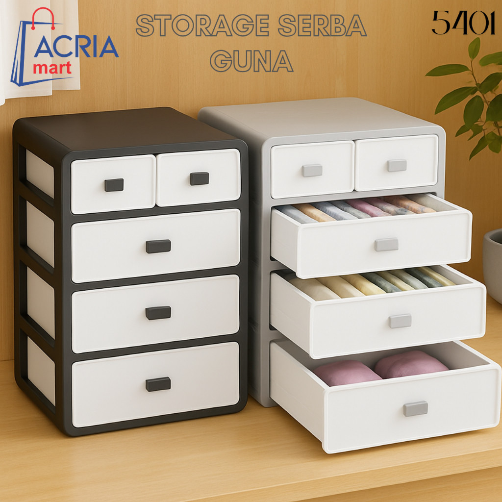 5401 Penyimpanan Serba Guna Storage Box Laci Susun Cabinet Plastik