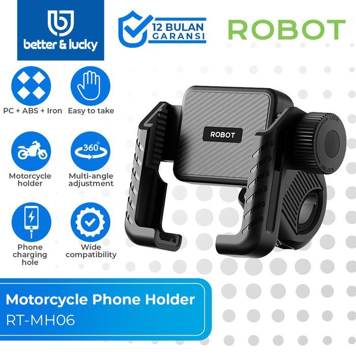 ROBOT RT-MH06 Holder Handphone Motor Stang Half-Body Design Silicon