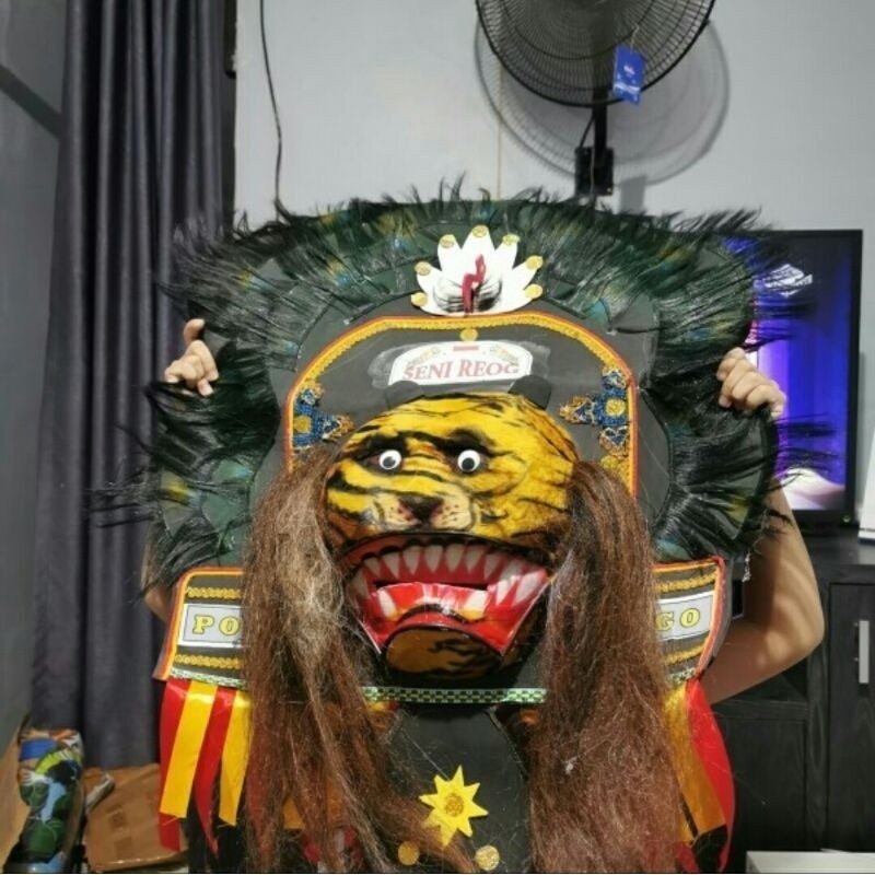 BISA COD Topeng Reog Bulu Besar / Topeng Gedruk Reog / Topeng Reog Ponorogo Leak