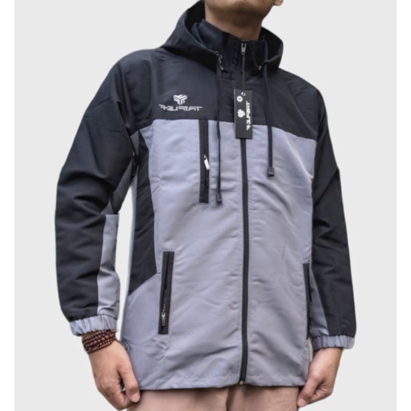 zeinshop09 Jaket Outdoor Waterproof Unisex Taslan Milky