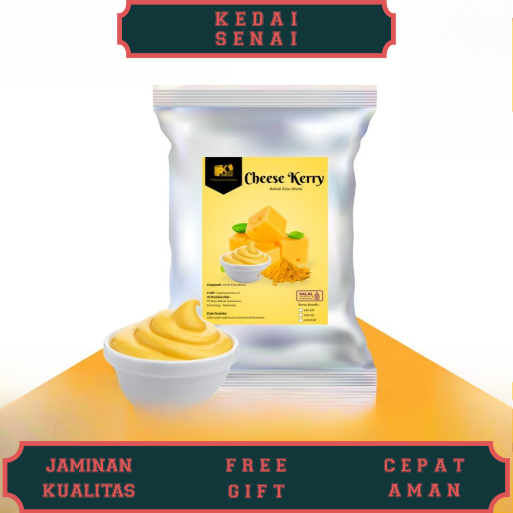 Cheese Kerry 1kg Pure,  Keju Bubuk Murni 100%