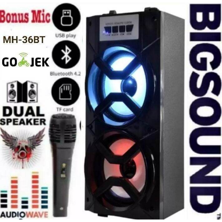 G-STORE SPEAKER BLUETOOTH MH-36BT/F-4102 BONUS MIC KAROAKE ORIGINAL SUPER BASSS PORTEBLE SUPER BASSS