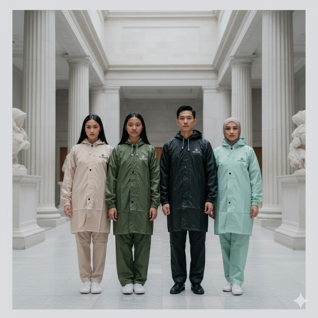 Jas Hujan Set Jaket Celana Premium Anti Air Tebal Ringan