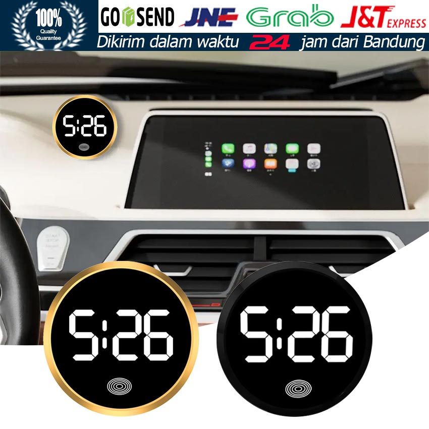 Jam Mobil LED Digital / Jam Dashboard Interior Mobil / Luminous Touch Clock Analog Elektronik / Jam 