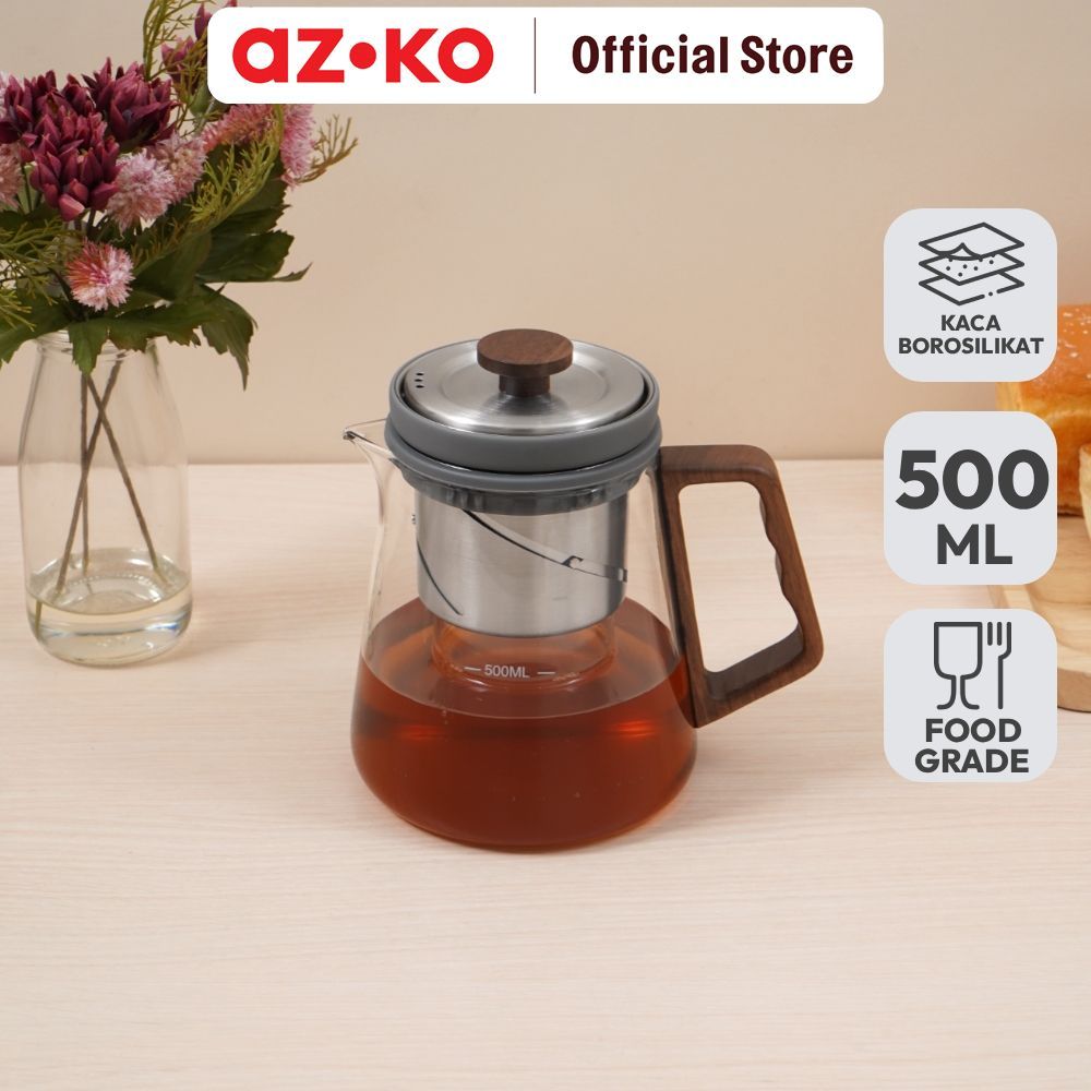 AZKO Culinart Blanco Teko Teh 500 ml Transparan Ceret Minuman Tea Pot Wadah Seduh Teko Air Tempat Te