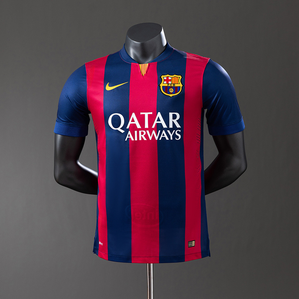 Jersey Barcelona 14/15 Home Player Version Retro T shirt pria