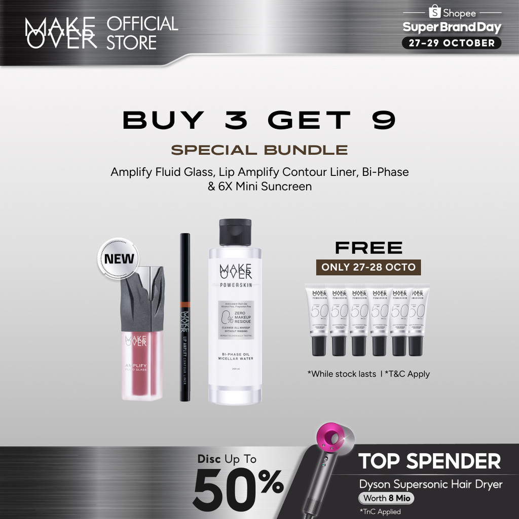 [SPECIAL SUPER BRAND DAY: B3G9] MAKE OVER Ombre Glassy Lips Bundle: NEW Amplify Glass Fluid + Lip Am
