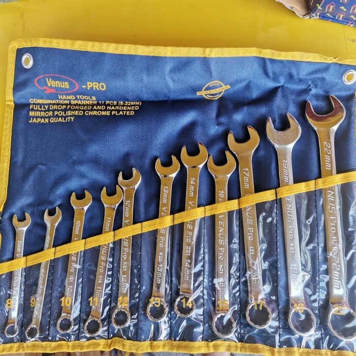 Venus Pro  kunci ring pas 11 pcs 8 - 24 kunci ring kunci pas kombinasi