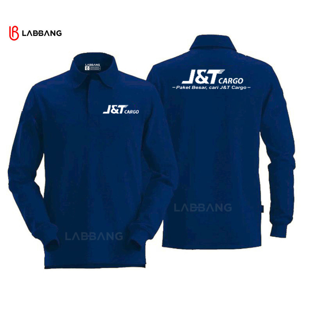 Polo Shirt Lengan Panjang DB JNT Cargo Unisex Pria Wanita Seragam J&T