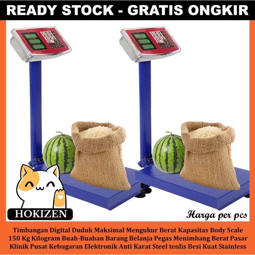 Timbangan Duduk Digital Berat Maksimal Kapasitas Body Scale 150 Kg Mengukur Kilogram Buah-Buahan Bar