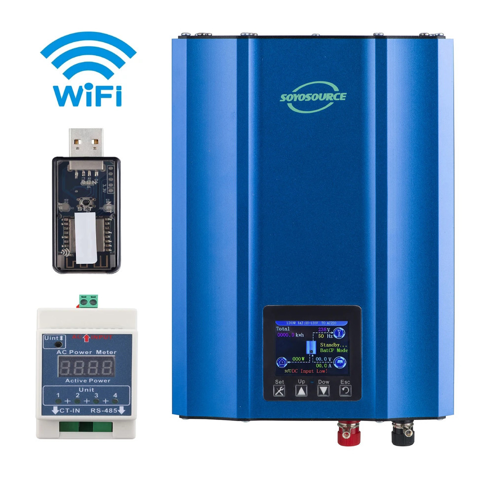 1200W Grid Tie Inverter LCD with Limiter Sensor WIFI ,Battery Discharge Solar Panel Micro Grid Tie I