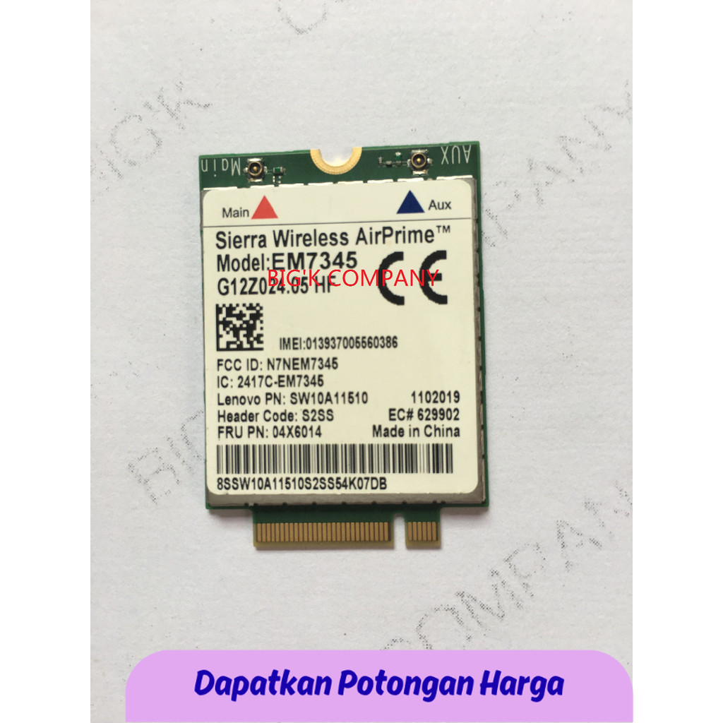 SSN T440 T540P W540 X240 X250 X1 Carbon Gobi5000 EM7345 NGFF M.2 WWAN card 04X6014 LTE/HSPA+ 42Mbps 