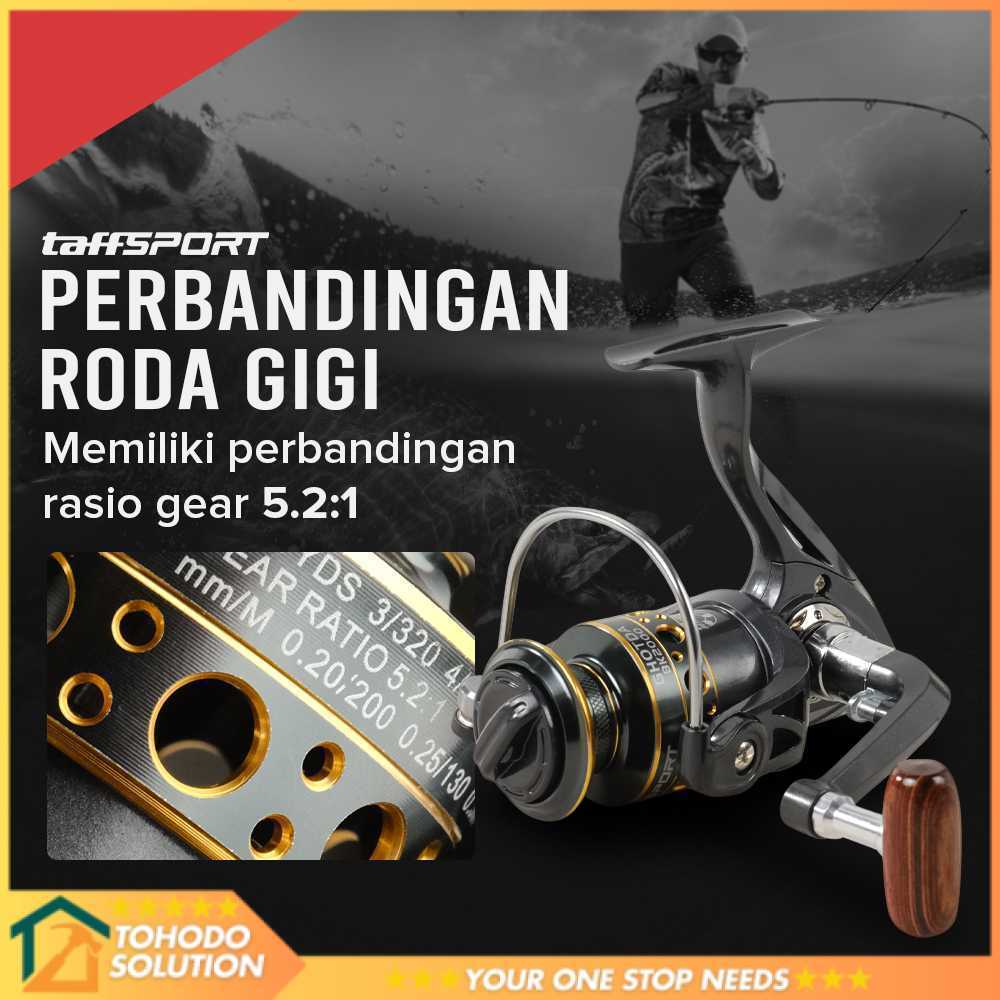 TaffSPORT GHOTDA Reel Pancing Spinning Fishing Reel 5.2:1 2000 - BK2000