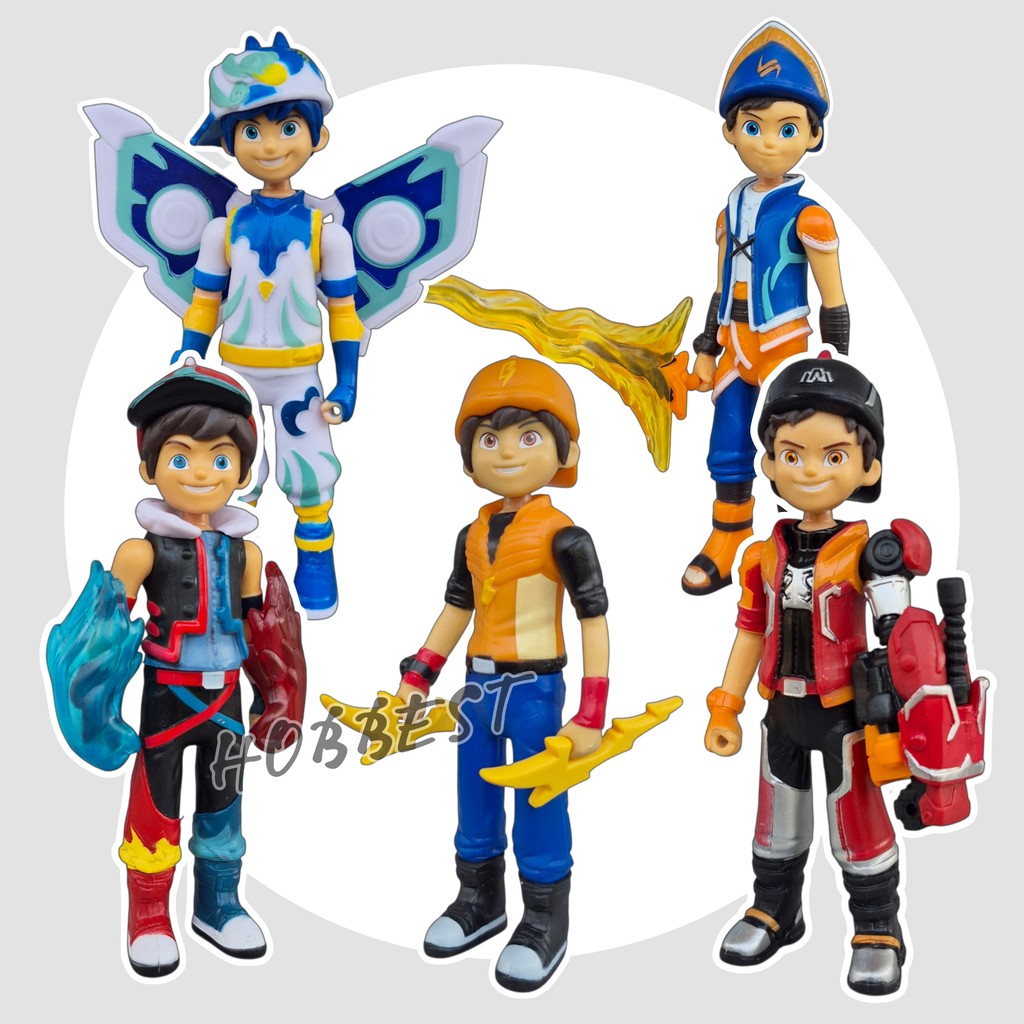 Mainan BOBOIBOY GALAXY Action Figure Boboi Boy Monsta Sopan Gentar Beliung Frostfire Pajangan