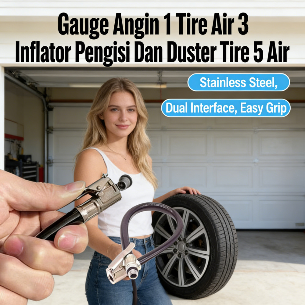 Tire Pressure Gauge Tire Inflator Air Tekanan Angin 3 in 1 Tire Gauge Alat Pengisi Dan Air Blow Gun 
