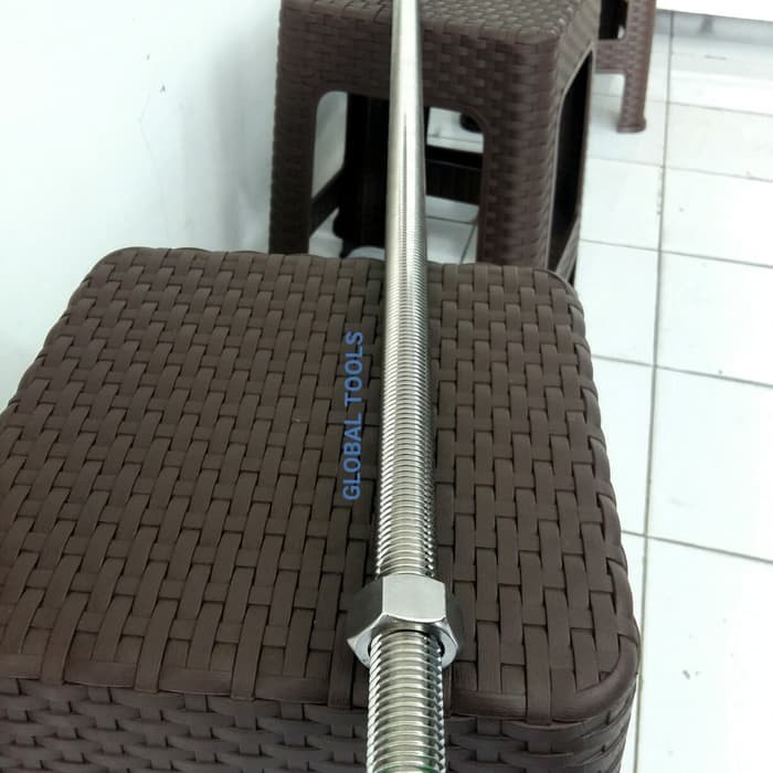 CIcishop  as drat stainless m12 kunci 19 12mm as drad long drat longdrad long drad 1 meter long tero