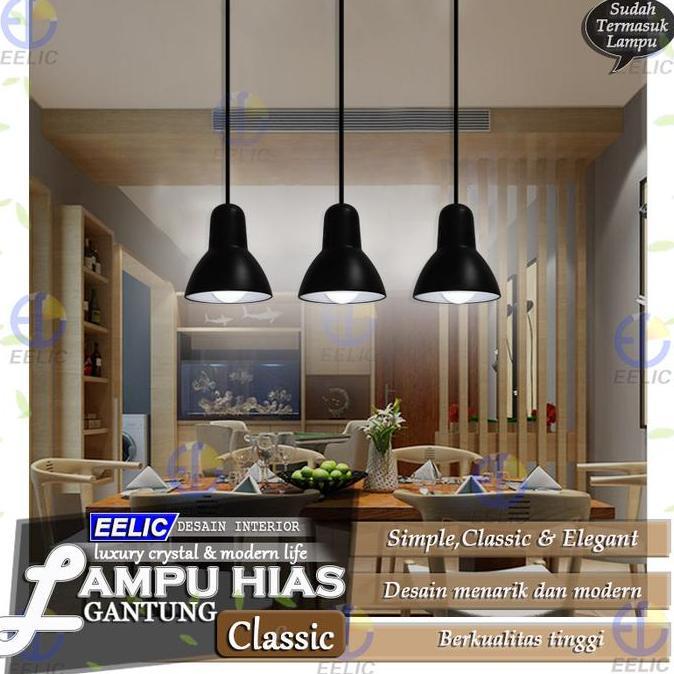 LHG-104 LAMPU HIAS GANTUNG CLASSIC MODERN LAMPU HIAS GANTUNG KAP KLASIK DENGAN TIANG FLEXIBLE LAMPU 