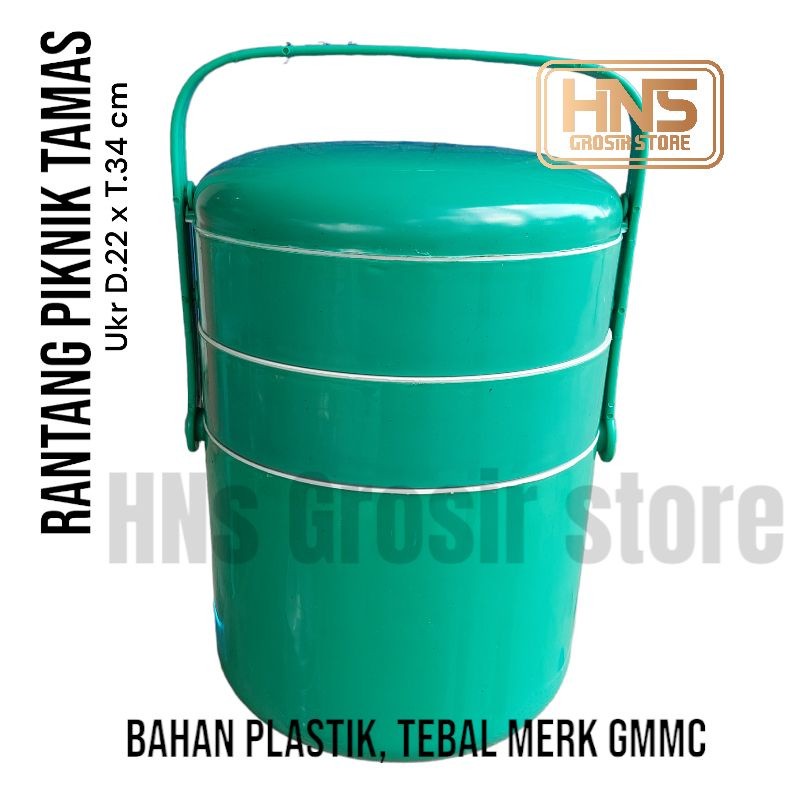 Rantang piknik bekal makanan tamas GMMC plastik susun 3 grosir