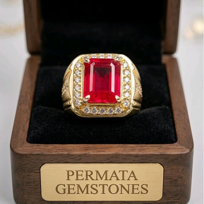 CINCIN BATU PERMATA RUBY CATAM ASLI HIGH QUALITY SIAP PAKAI - 7