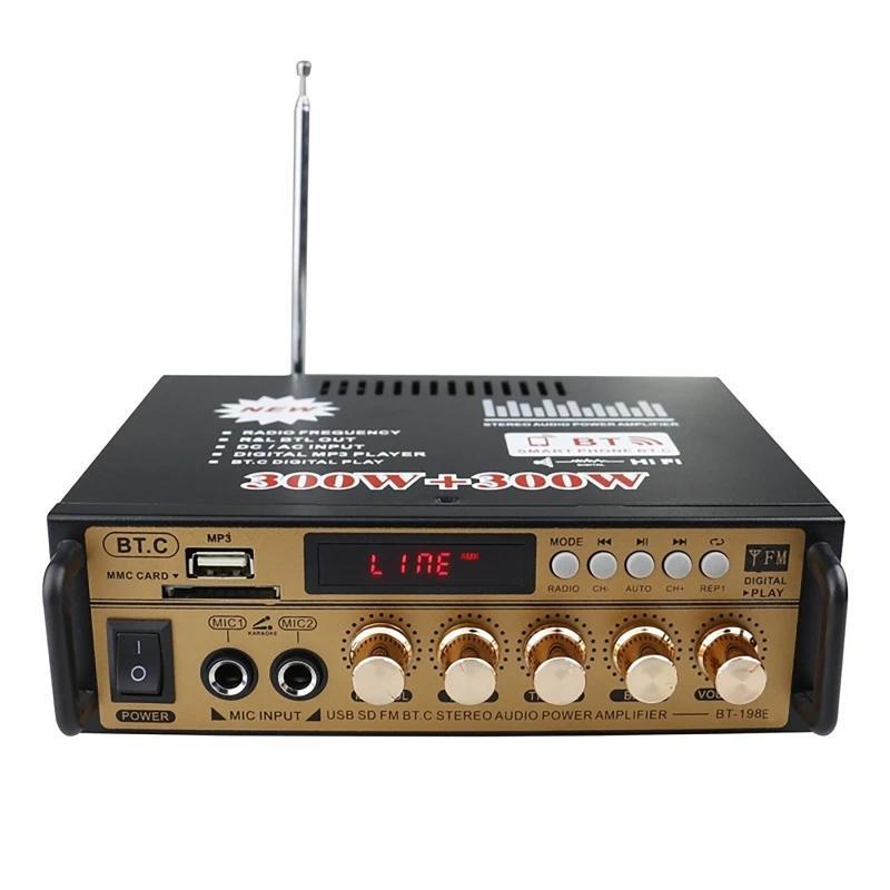 2Channel Bluetooth Power Amplifier with Remote Control Normal Auo InputUSBStorage Card Mini Power Am