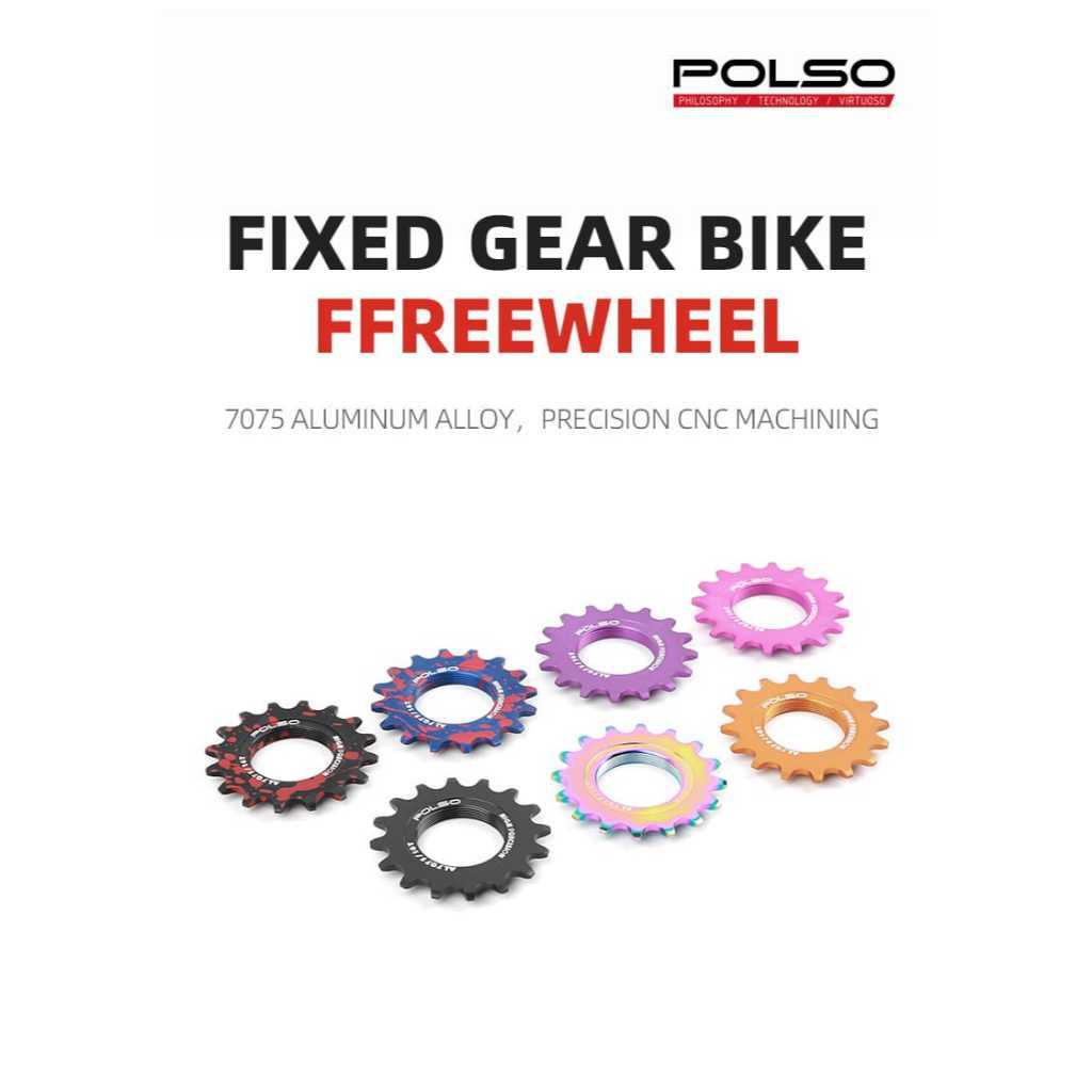 Foto Polso Lockring Freehub Fixie Single Speed COG Sprocket Gear 15T 16T 17T 18T Alloy 7075 Sepeda Fixie