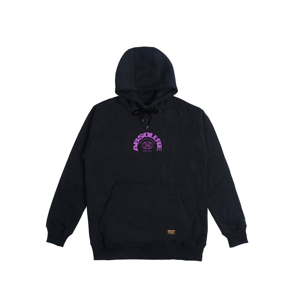 308 ABSLTUNSCRD - SWEATER HOODIE ABSOLUTE 308 GLOBE PURPLE - BLACK