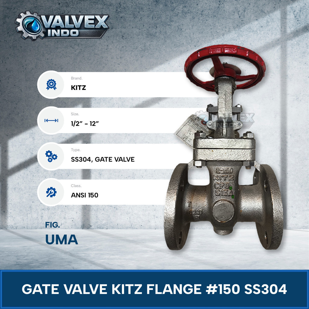 GATE VALVE KITZ SS304 1 1/2" INCH FLANGE ANSI 150 ORIGINAL T1882