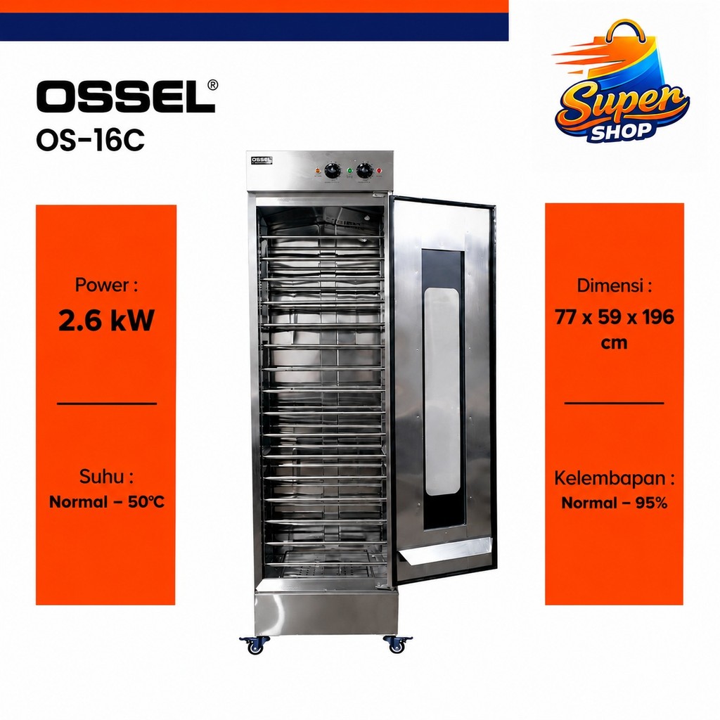 OSSEL Dough Proofer Listrik Mesin Fermentasi Adonan Roti