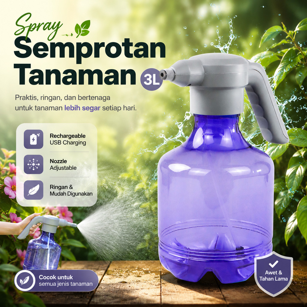 TOVIA Semprotan Tanaman Spray Recharge 3L and Universal Sprinkler - TV3000 - GNX