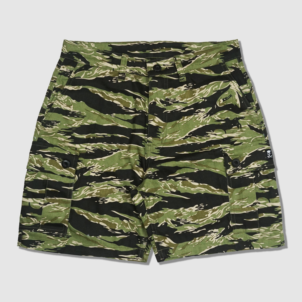 DETERMINED Cargo Shortpants TIGER CAMO OLIVE GREEN Celana Pendek Pria