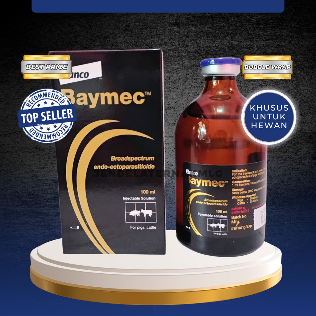 BAYMEC 100 ML – Mengatasi Ek,to,para,sit & En,do,para,sit Untuk Hewan Ternak.    BERKUALITAS