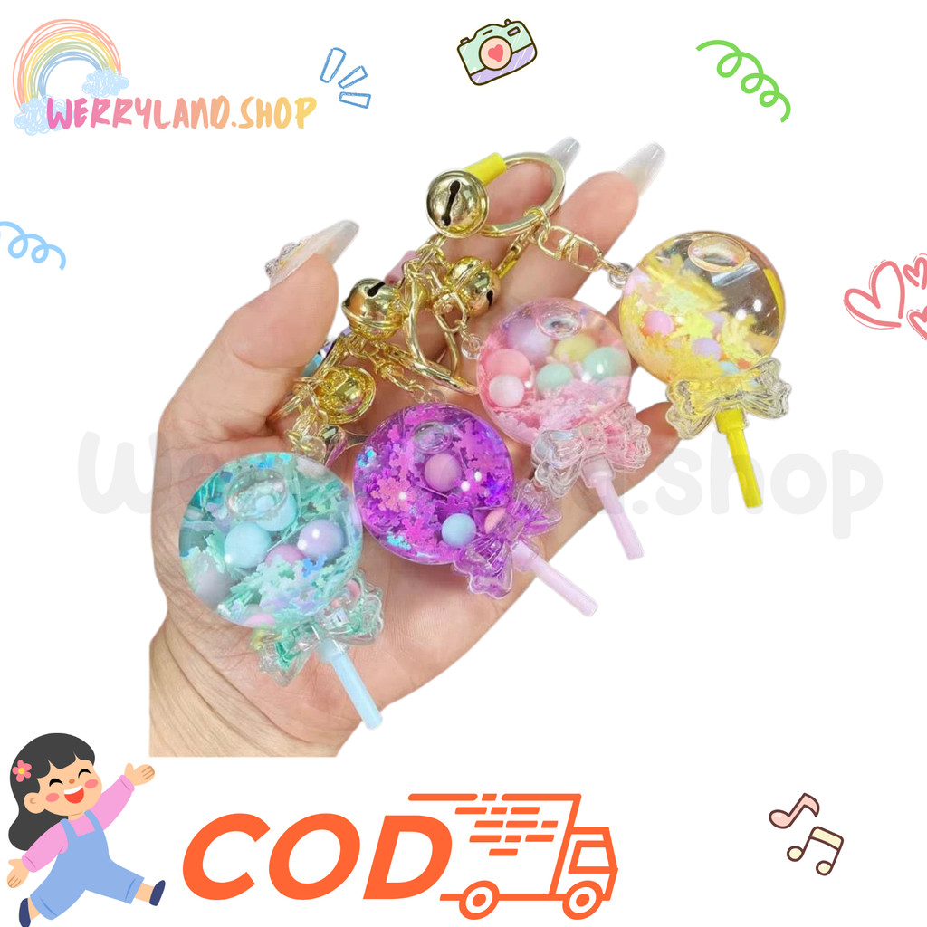 WLD Gantungan Kunci LOLLYPOP Aksesoris Tas Imut/ Aksesories Untuk Motor Mobil Gantungan HP Cute