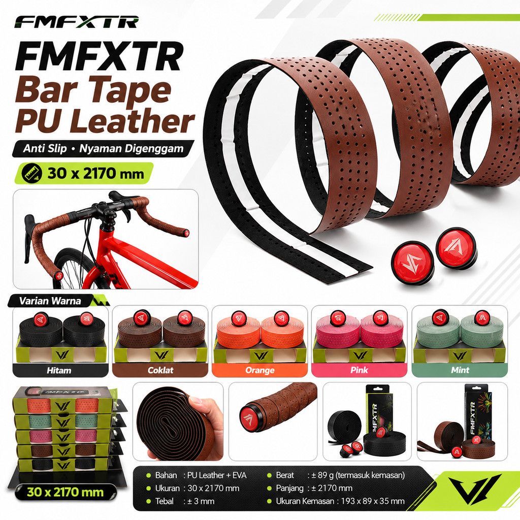 FMFXTR Bar Tape Handlebar Sepeda Stang Bartape Fixie RB Handgrip Hollow